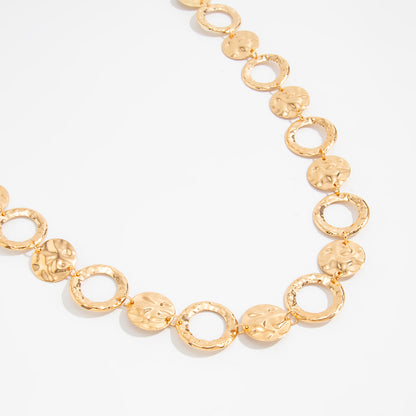 Simple Style Metal Waist Chain With Splicing Pattern In Elegant Golden Color