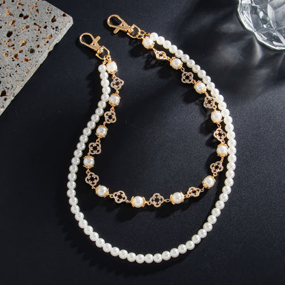 Hip-Hop Metal Waist Chain Featuring Flower And Cross Patterns In Golden Color