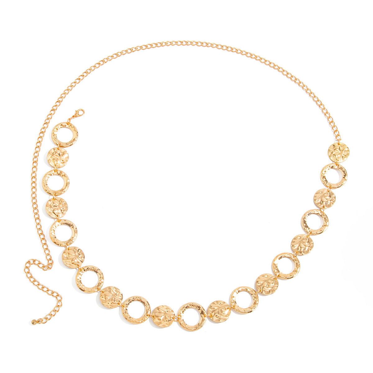 Simple Style Metal Waist Chain With Splicing Pattern In Elegant Golden Color