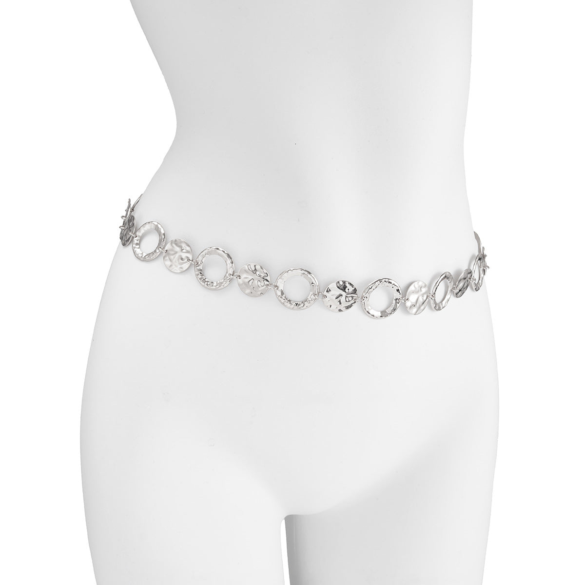 Simple Style Metal Waist Chain With Splicing Pattern In Elegant Golden Color