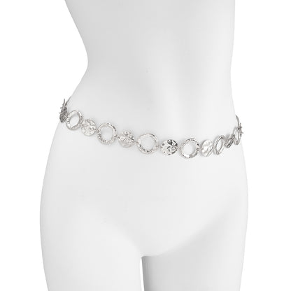 Simple Style Metal Waist Chain With Splicing Pattern In Elegant Golden Color
