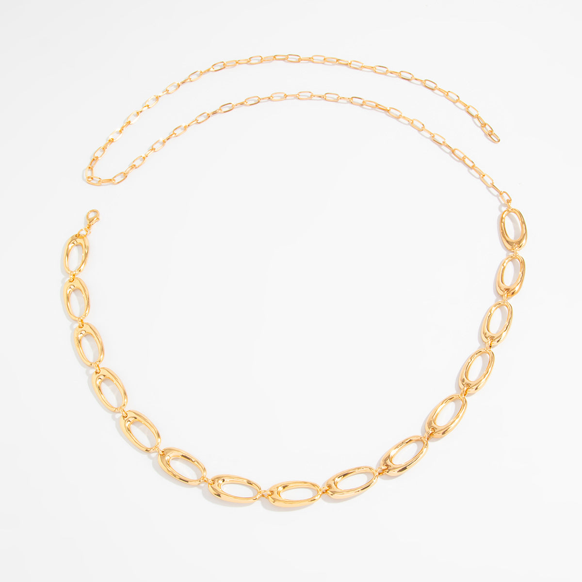 Simple Style Metal Waist Chain With Splicing Pattern In Elegant Golden Color