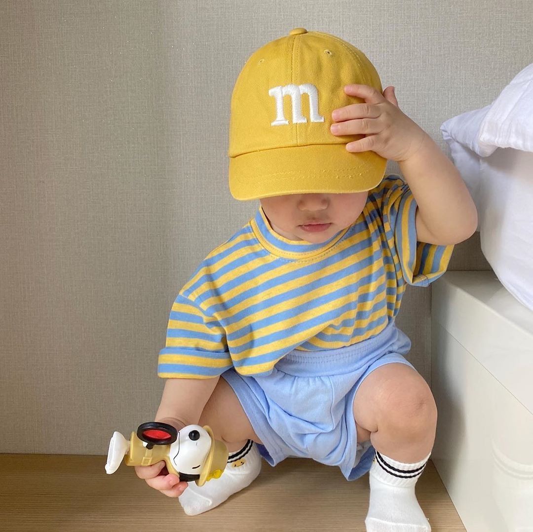 Children's Baseball Cap In Natural Pink, Perfect For Spring & Summer