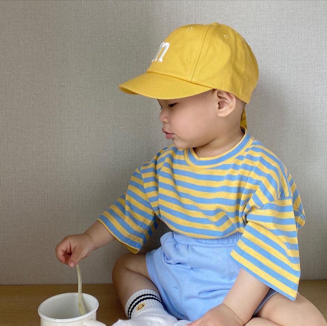 Children's Baseball Cap In Natural Pink, Perfect For Spring & Summer