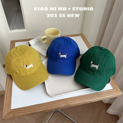Khaki Embroidery Baseball Cap For Kids, Perfect For Spring And Summer