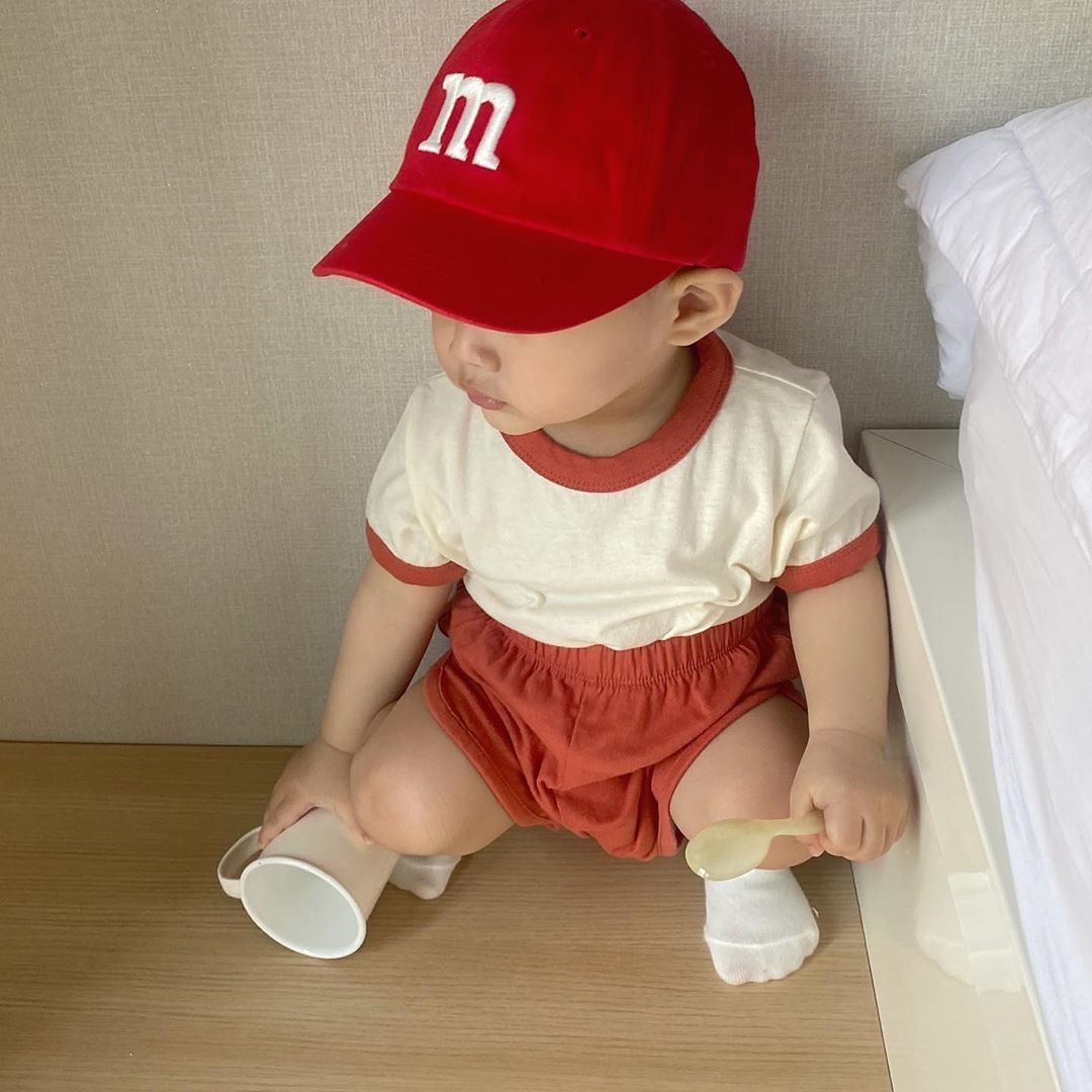 Children's Baseball Cap In Natural Pink, Perfect For Spring & Summer
