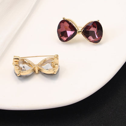 Bow Knot Pin Brooch In Purple, Made Of Durable Zinc Alloy Jewelry Accessory