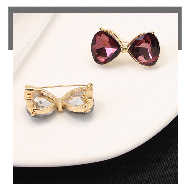 Bow Knot Pin Brooch In Purple, Made Of Durable Zinc Alloy Jewelry Accessory