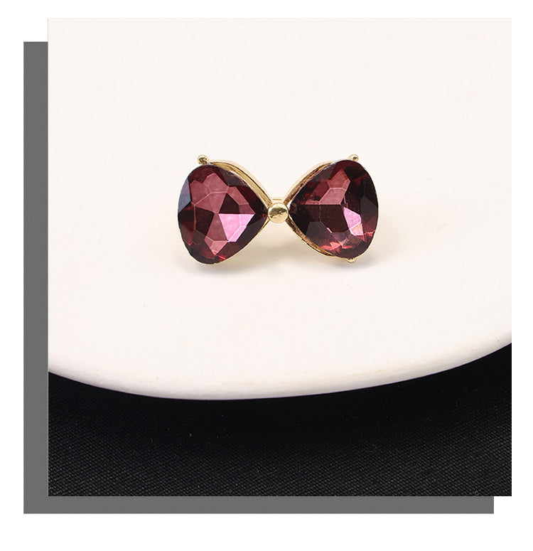 Bow Knot Pin Brooch In Purple, Made Of Durable Zinc Alloy Jewelry Accessory