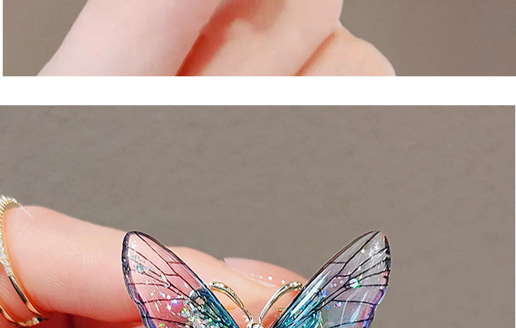 Butterfly Pin Brooch Made Of Zinc Alloy Featuring May Birthstone Emerald