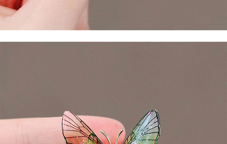 Butterfly Pin Brooch Made Of Zinc Alloy Featuring May Birthstone Emerald