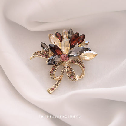 Butterfly Pin Brooch Made Of Zinc Alloy Featuring May Birthstone Emerald