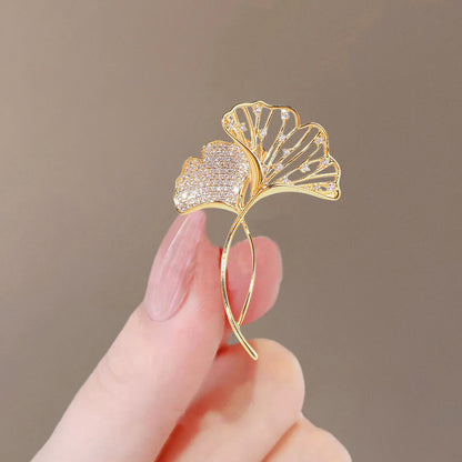 Butterfly Pin Brooch Made Of Zinc Alloy Featuring May Birthstone Emerald