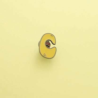 Letter Pin Brooch Featuring Cartoon Design In Durable Zinc Alloy Material