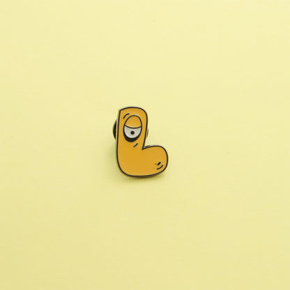 Letter Pin Brooch Featuring Cartoon Design In Durable Zinc Alloy Material