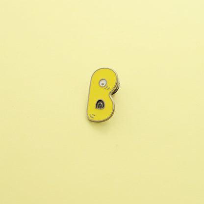 Letter Pin Brooch Featuring Cartoon Design In Durable Zinc Alloy Material
