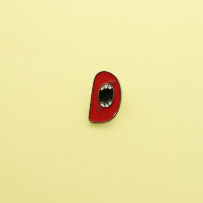Letter Pin Brooch Featuring Cartoon Design In Durable Zinc Alloy Material