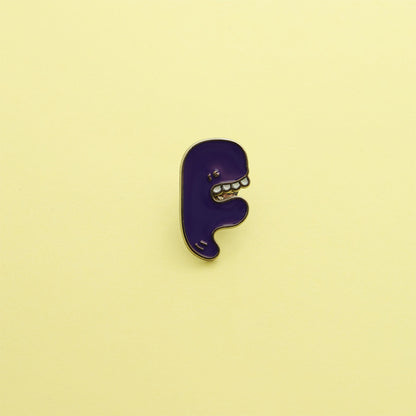 Letter Pin Brooch Featuring Cartoon Design In Durable Zinc Alloy Material