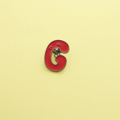Letter Pin Brooch Featuring Cartoon Design In Durable Zinc Alloy Material