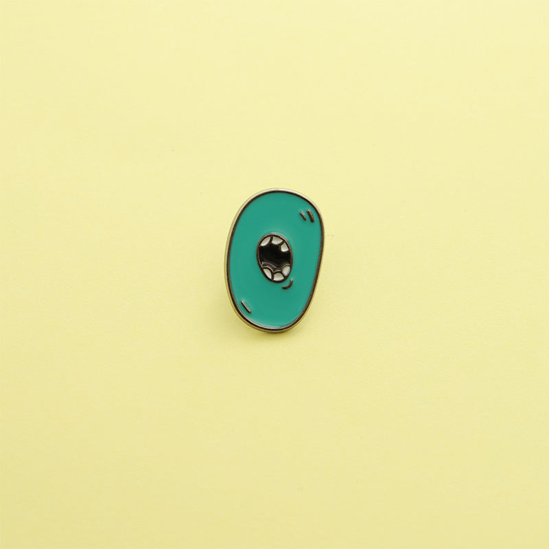 Letter Pin Brooch Featuring Cartoon Design In Durable Zinc Alloy Material