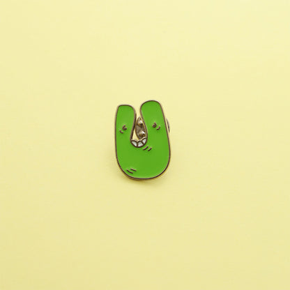 Letter Pin Brooch Featuring Cartoon Design In Durable Zinc Alloy Material