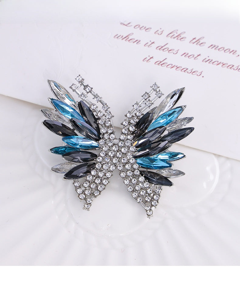 Butterfly Glass Brooch Pin Featuring Elegant Design For Stylish Jewelry Accessories