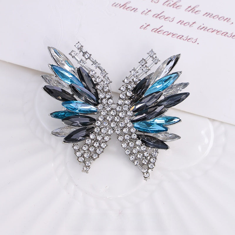 Butterfly Glass Brooch Pin Featuring Elegant Design For Stylish Jewelry Accessories
