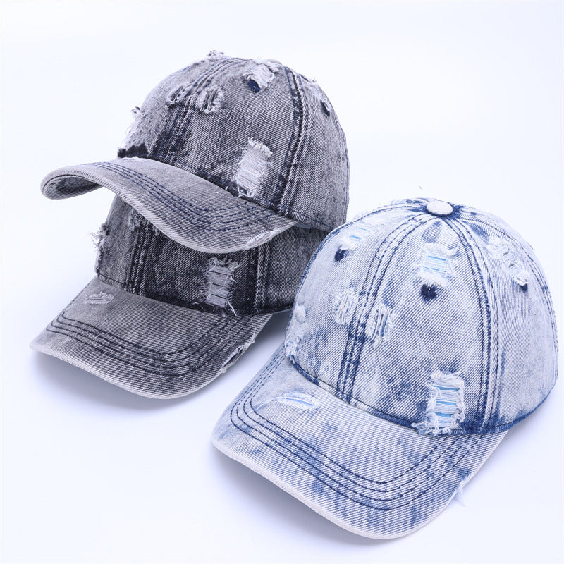 Baseball Cap With Curved Brim In Light Blue, Made Of Cotton, Suitable For Spring & Summer