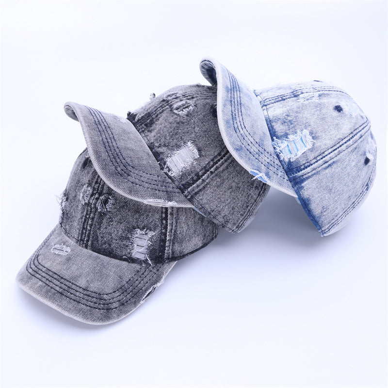 Baseball Cap With Curved Brim In Light Blue, Made Of Cotton, Suitable For Spring & Summer