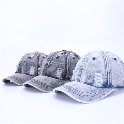 Baseball Cap With Curved Brim In Light Blue, Made Of Cotton, Suitable For Spring & Summer