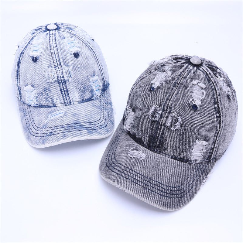 Baseball Cap With Curved Brim In Light Blue, Made Of Cotton, Suitable For Spring & Summer
