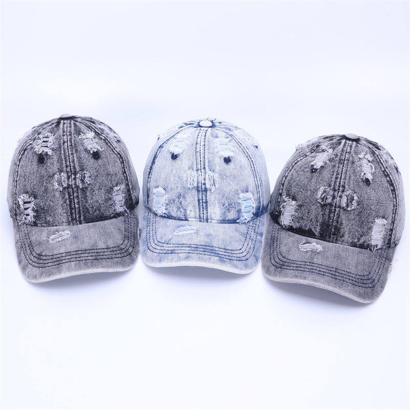 Baseball Cap With Curved Brim In Light Blue, Made Of Cotton, Suitable For Spring & Summer