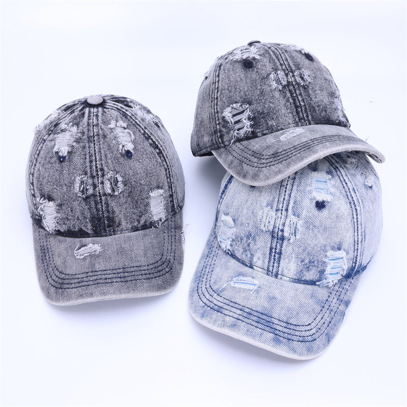 Baseball Cap With Curved Brim In Light Blue, Made Of Cotton, Suitable For Spring & Summer