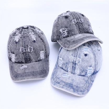 Baseball Cap With Curved Brim In Light Blue, Made Of Cotton, Suitable For Spring & Summer