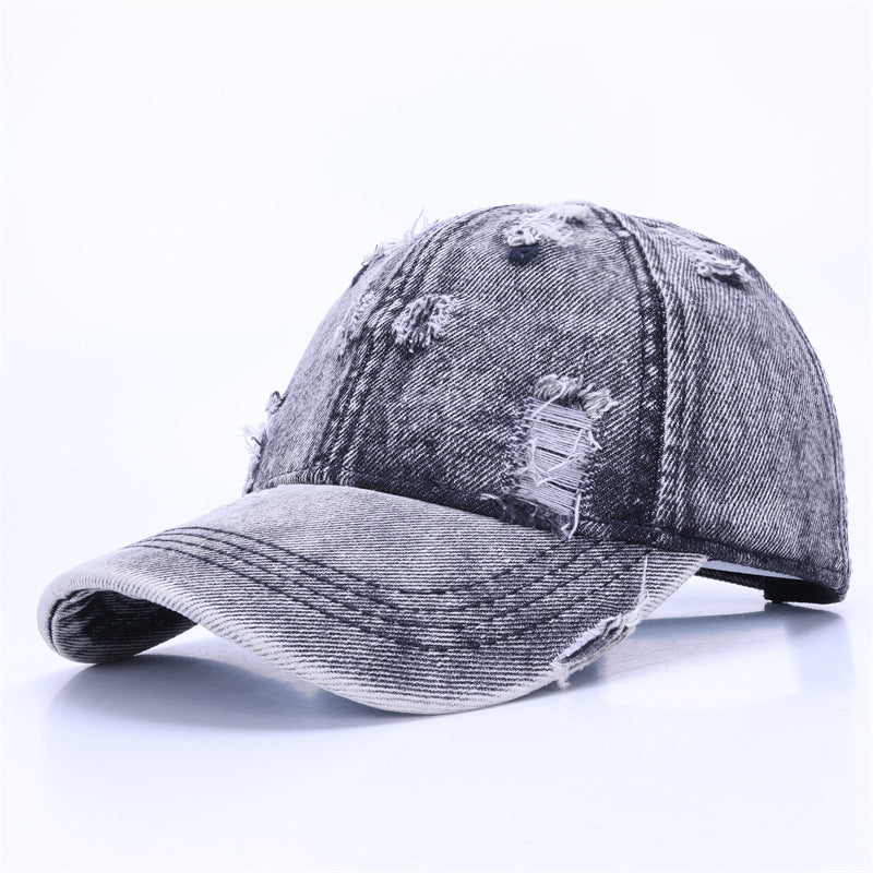 Baseball Cap With Curved Brim In Light Blue, Made Of Cotton, Suitable For Spring & Summer