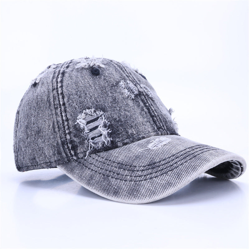 Baseball Cap With Curved Brim In Light Blue, Made Of Cotton, Suitable For Spring & Summer