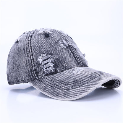 Baseball Cap With Curved Brim In Light Blue, Made Of Cotton, Suitable For Spring & Summer
