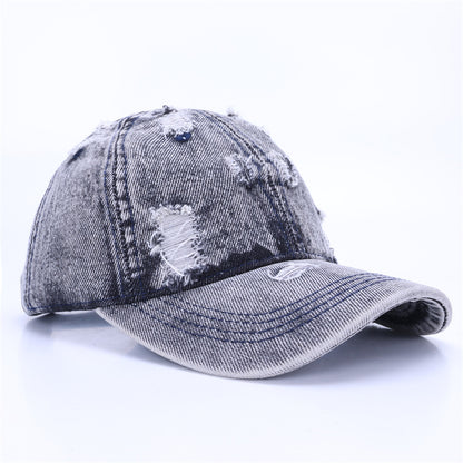 Baseball Cap With Curved Brim In Light Blue, Made Of Cotton, Suitable For Spring & Summer