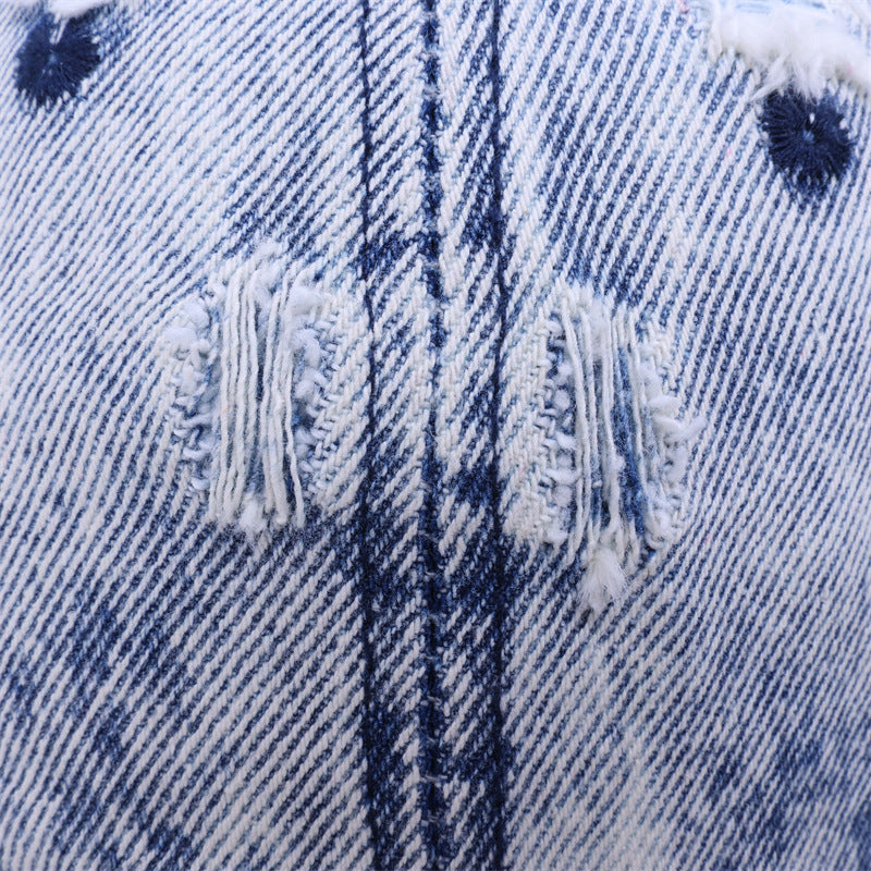 Baseball Cap With Curved Brim In Light Blue, Made Of Cotton, Suitable For Spring & Summer
