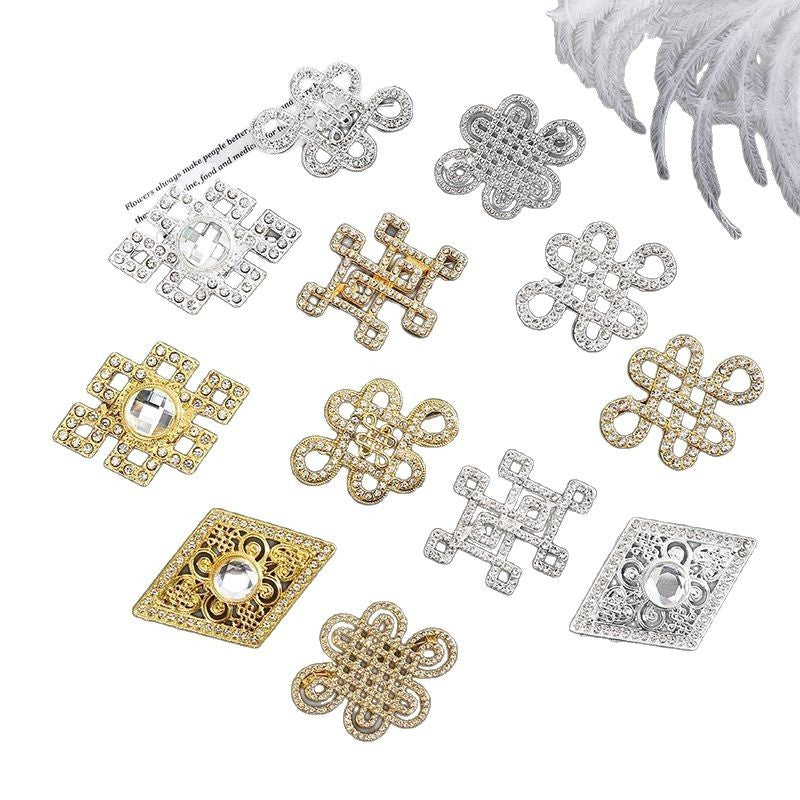 Ethnic Style Chest Ornament With Printing Pattern, Alloy Inlay Material, And Durable Alloy Construction In Golden