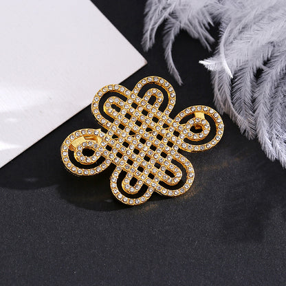Ethnic Style Chest Ornament With Printing Pattern, Alloy Inlay Material, And Durable Alloy Construction In Golden