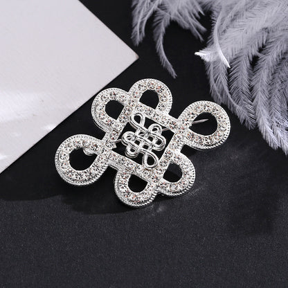 Ethnic Style Chest Ornament With Printing Pattern, Alloy Inlay Material, And Durable Alloy Construction In Golden