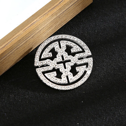 Ethnic Style Chest Ornament With Printing Pattern, Alloy Inlay Material, And Durable Alloy Construction In Golden
