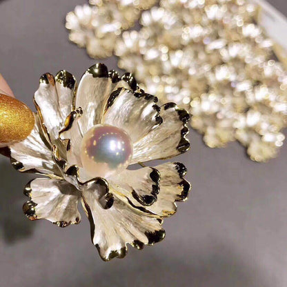 Flower Pin Brooch In Alloy Material, Elegant Golden Tone Accessory For Stylish Outfits