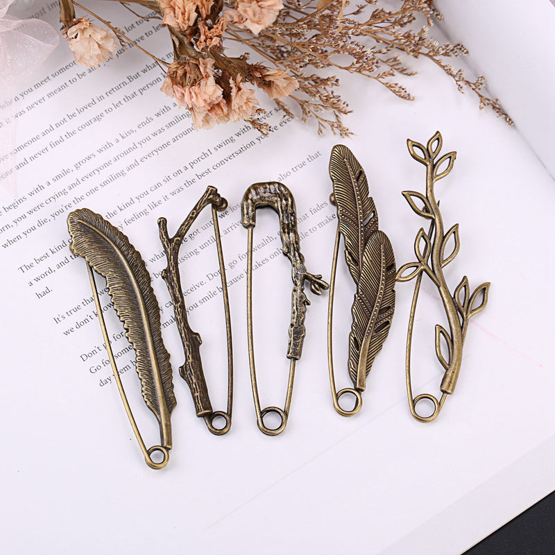 Pin Brooches Featuring Leaves Pattern Made Of Durable Alloy Material