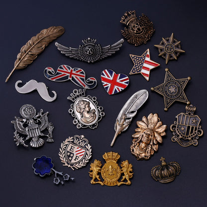 Pin Brooches Made Of Alloy In Elegant Golden Color