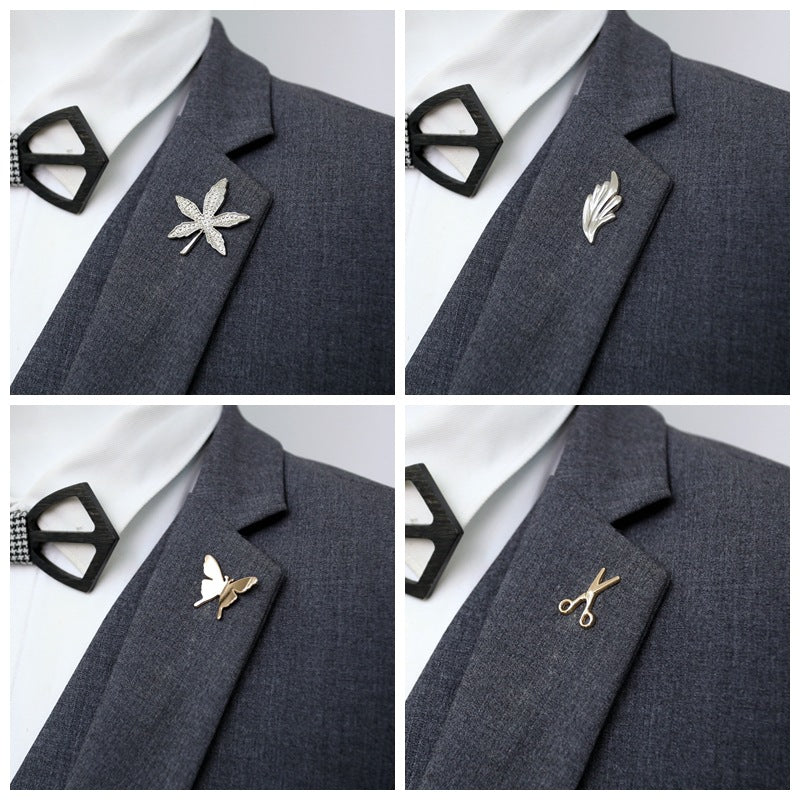 Leaf Pattern Alloy Brooch Pin In Golden Color, Stylish Jewelry Accessory