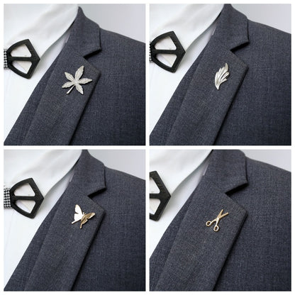 Leaf Pattern Alloy Brooch Pin In Golden Color, Stylish Jewelry Accessory