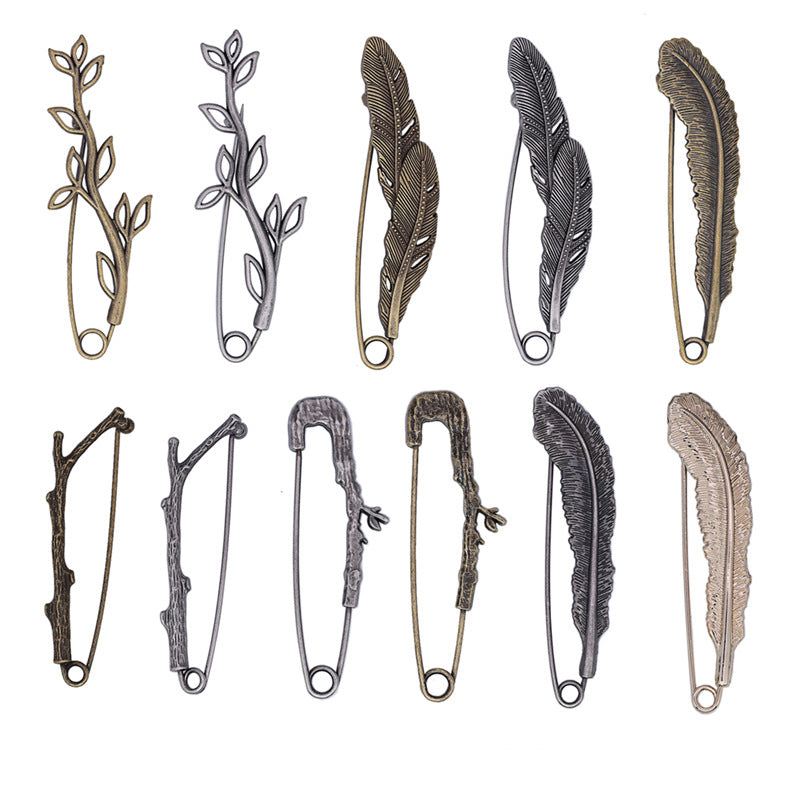Pin Brooches Featuring Leaves Pattern Made Of Durable Alloy Material