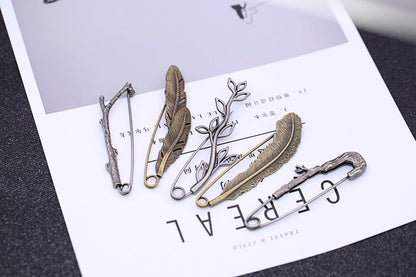 Pin Brooches Featuring Leaves Pattern Made Of Durable Alloy Material